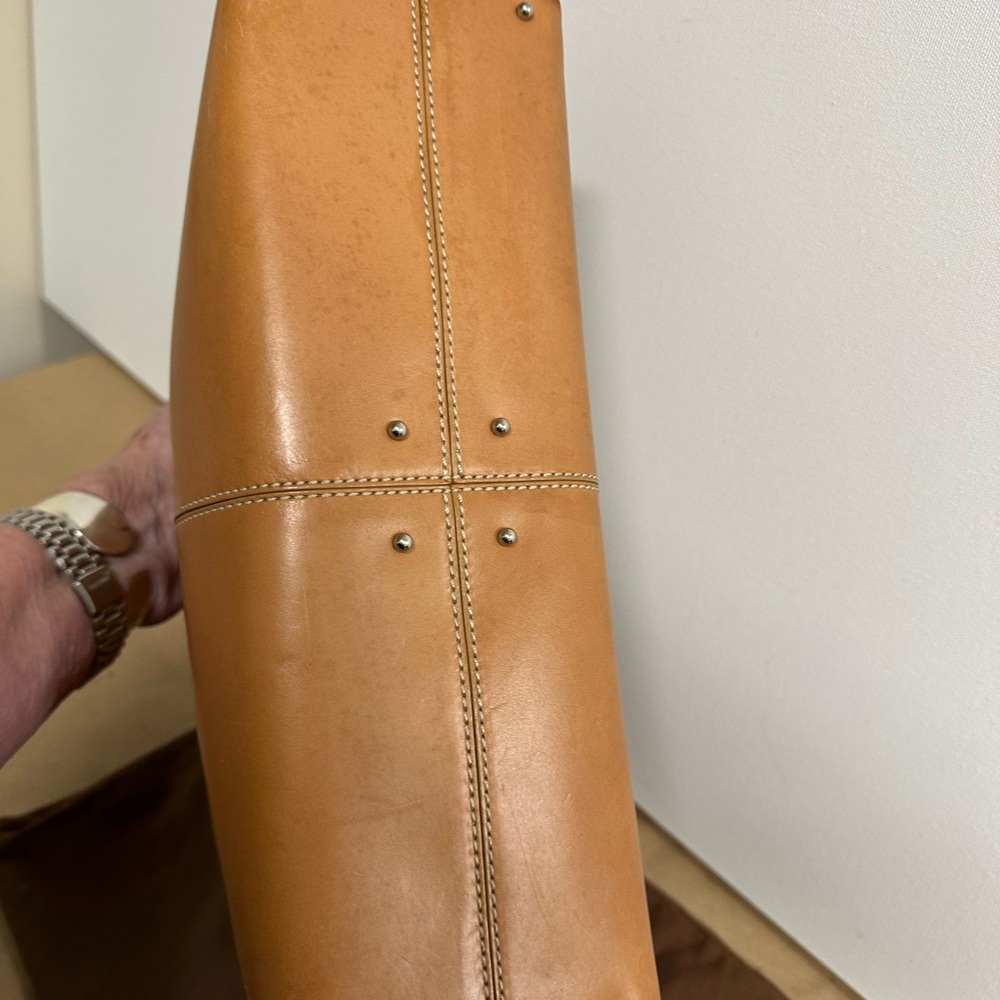 Tod's Cognac Leather Tote with Top Handles - Picture 5 of 11